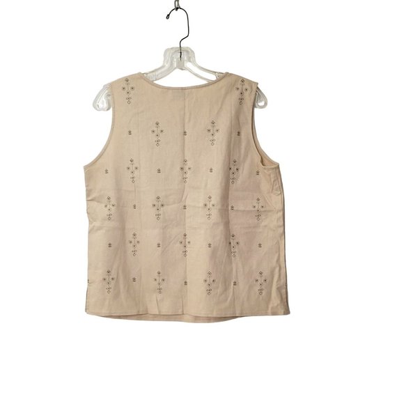 D & Co. Two Piece Embroidered Linen Blend Tank Top and Blouse Set NWT - Picture 8 of 8